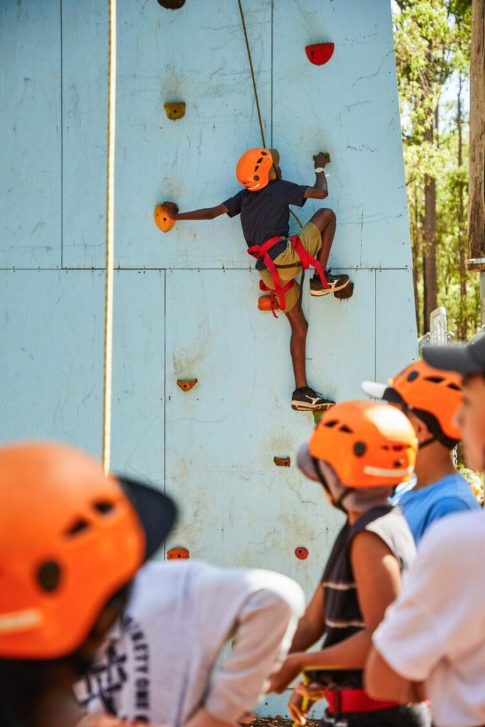 Nanga Bush Camp bouldering wall school activity